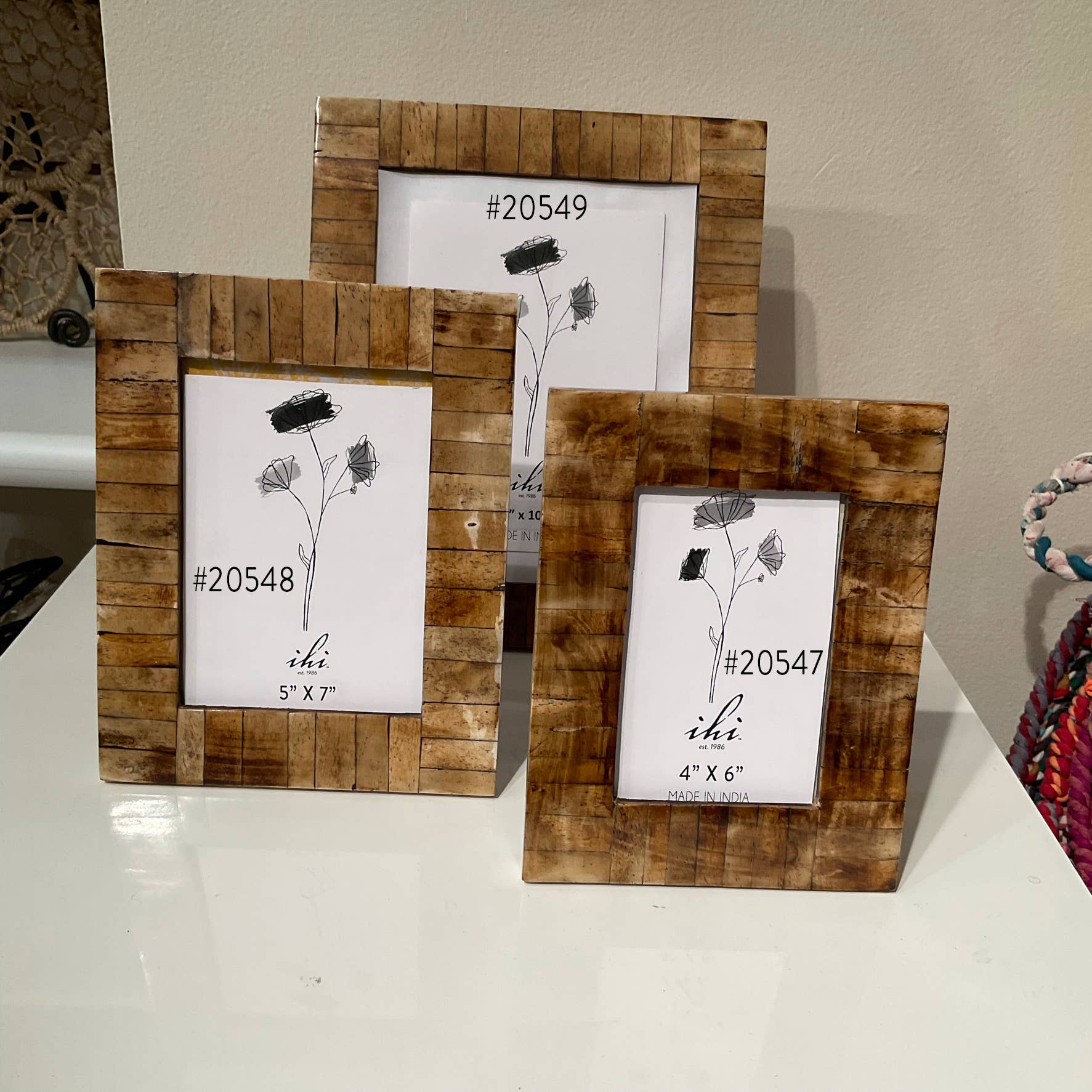 Antique Bone Block Frame