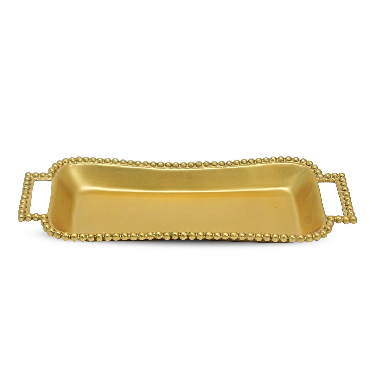 Gold Beaded Rectangle Tray