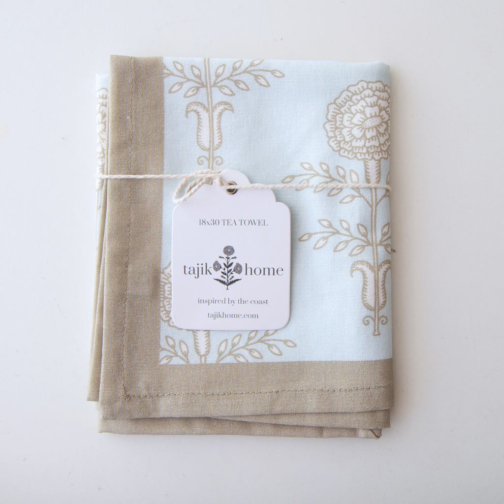 Block Print Tea Towel – Alisa Blue