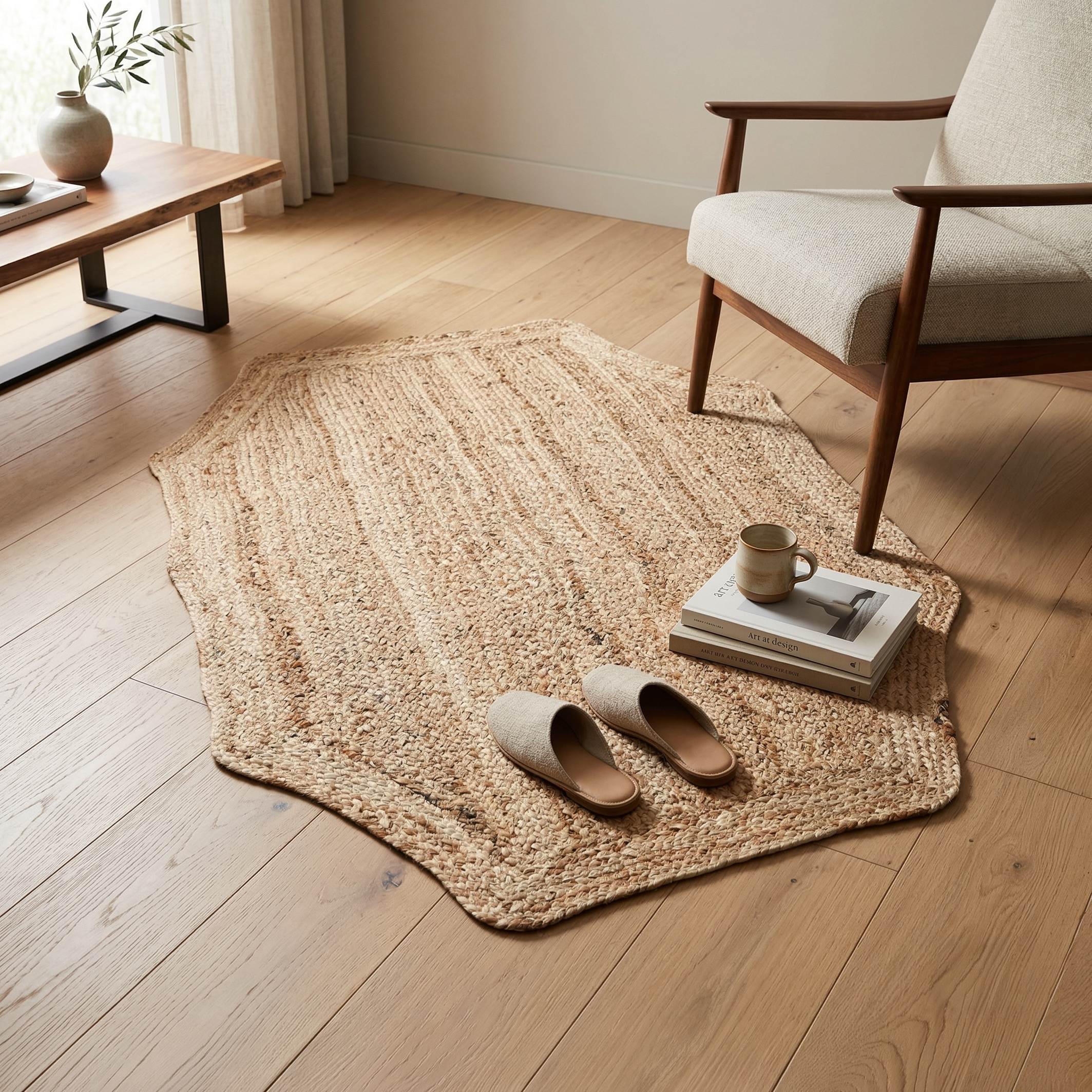 Natural Jute Octagon Rug