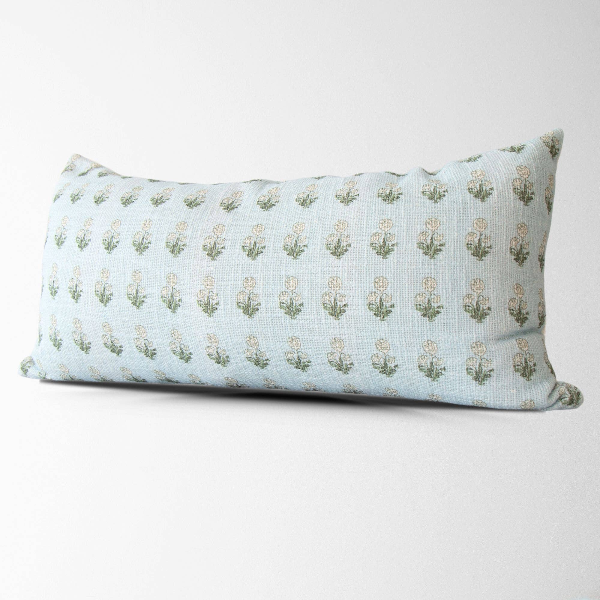 Arabella Sky Blue Lumbar Pillow