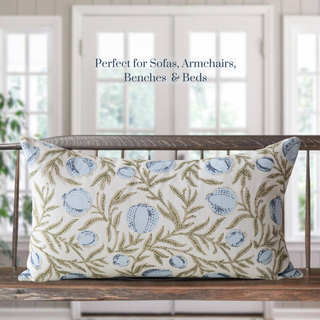 Alisa Blue Block Print Pillow