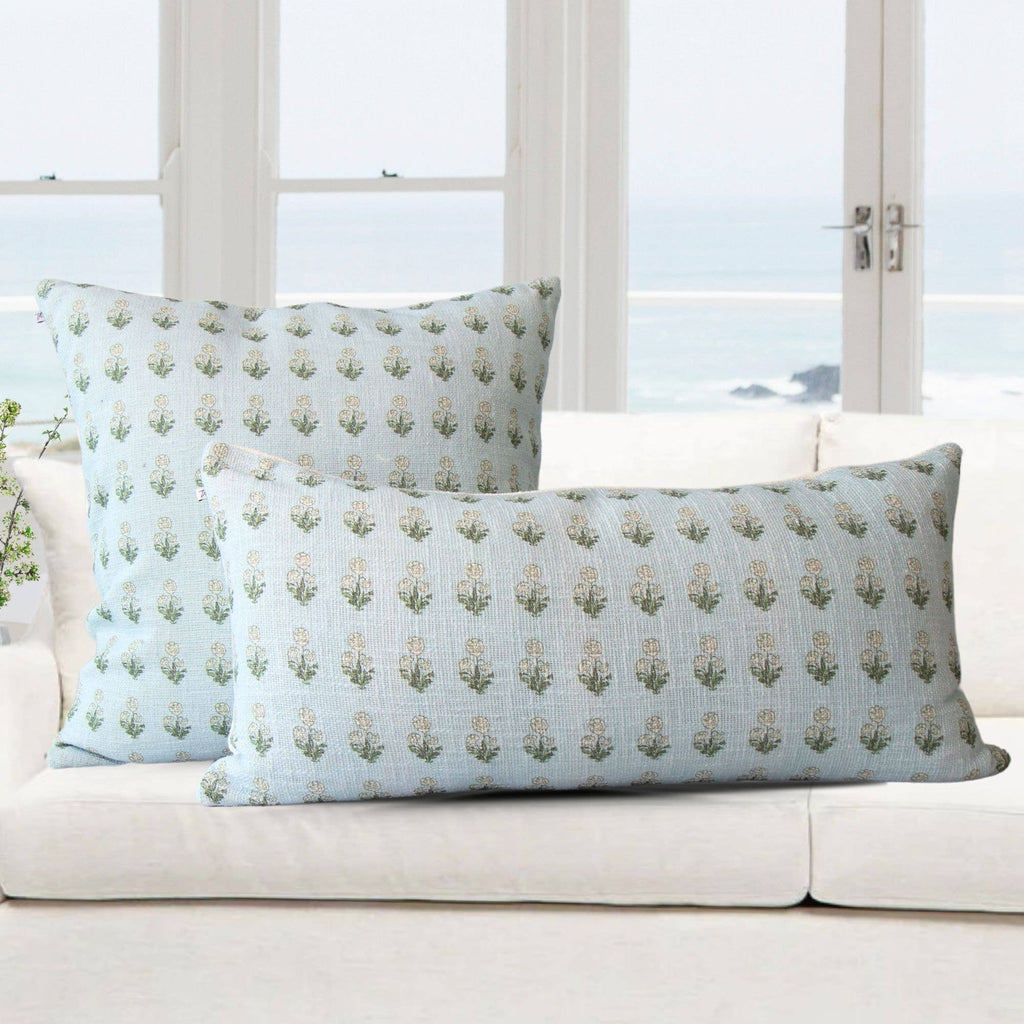 Arabella Sky Blue Lumbar Pillow