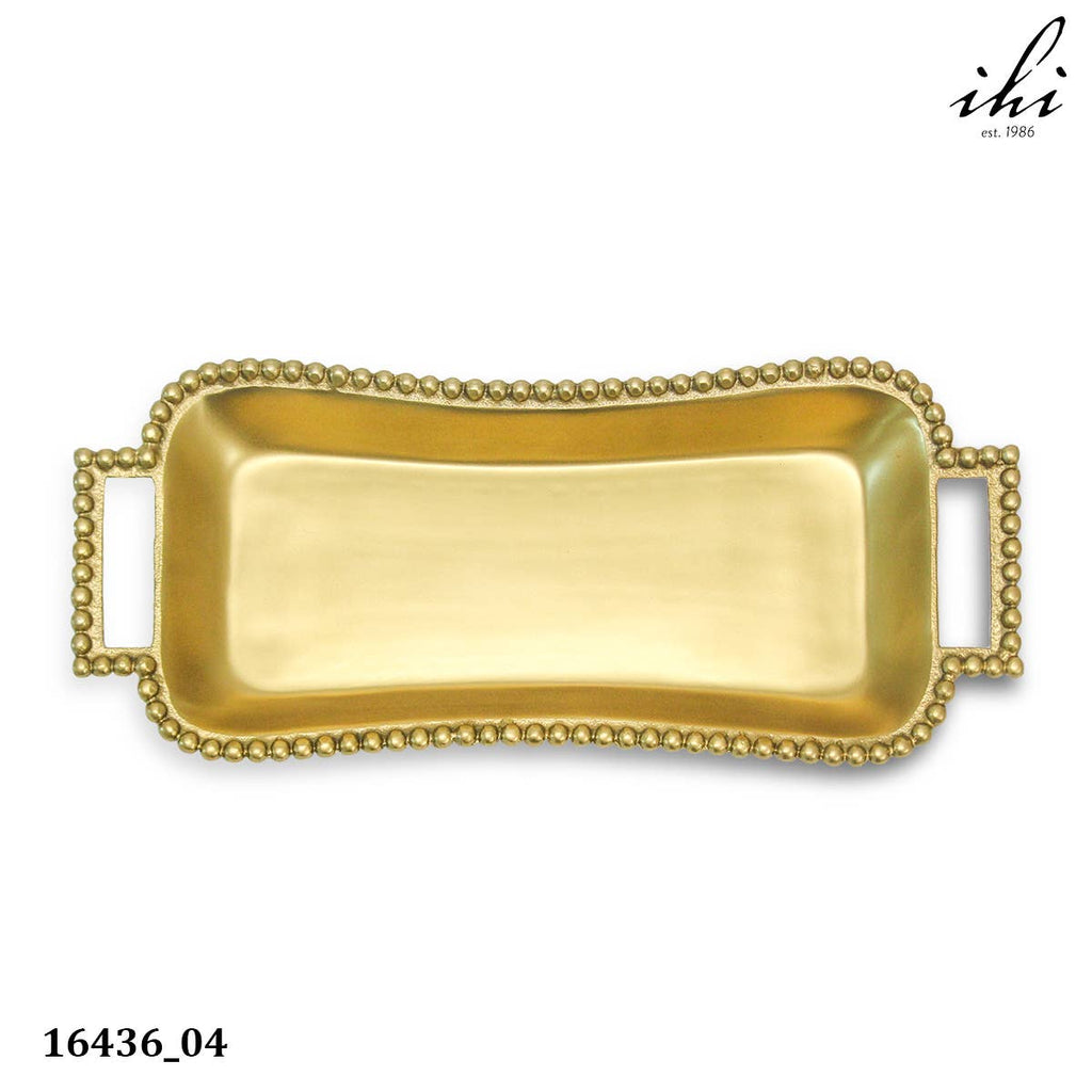 Gold Beaded Rectangle Tray