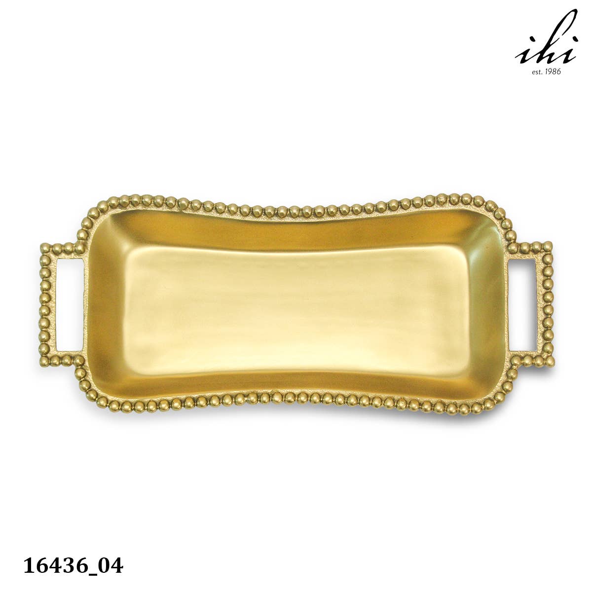 Gold Beaded Rectangle Tray